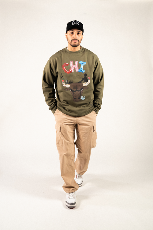 Sue Tsai Bulls Crewneck Brown Sweatshirt