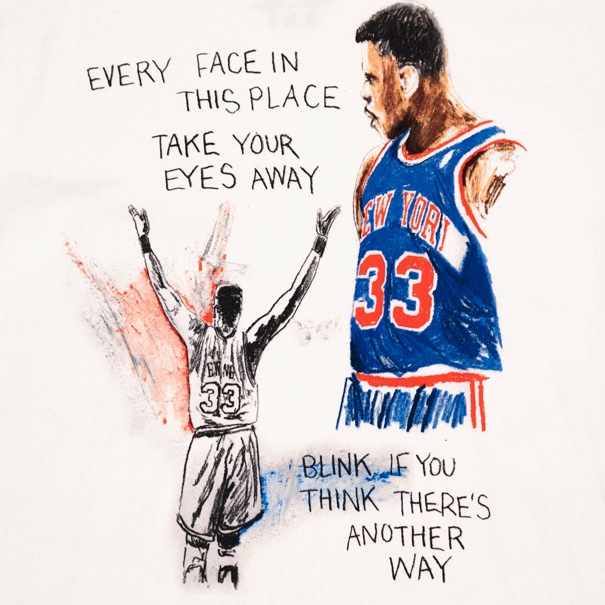 Patrick Ewing Charcoal Drawing T-Shirt