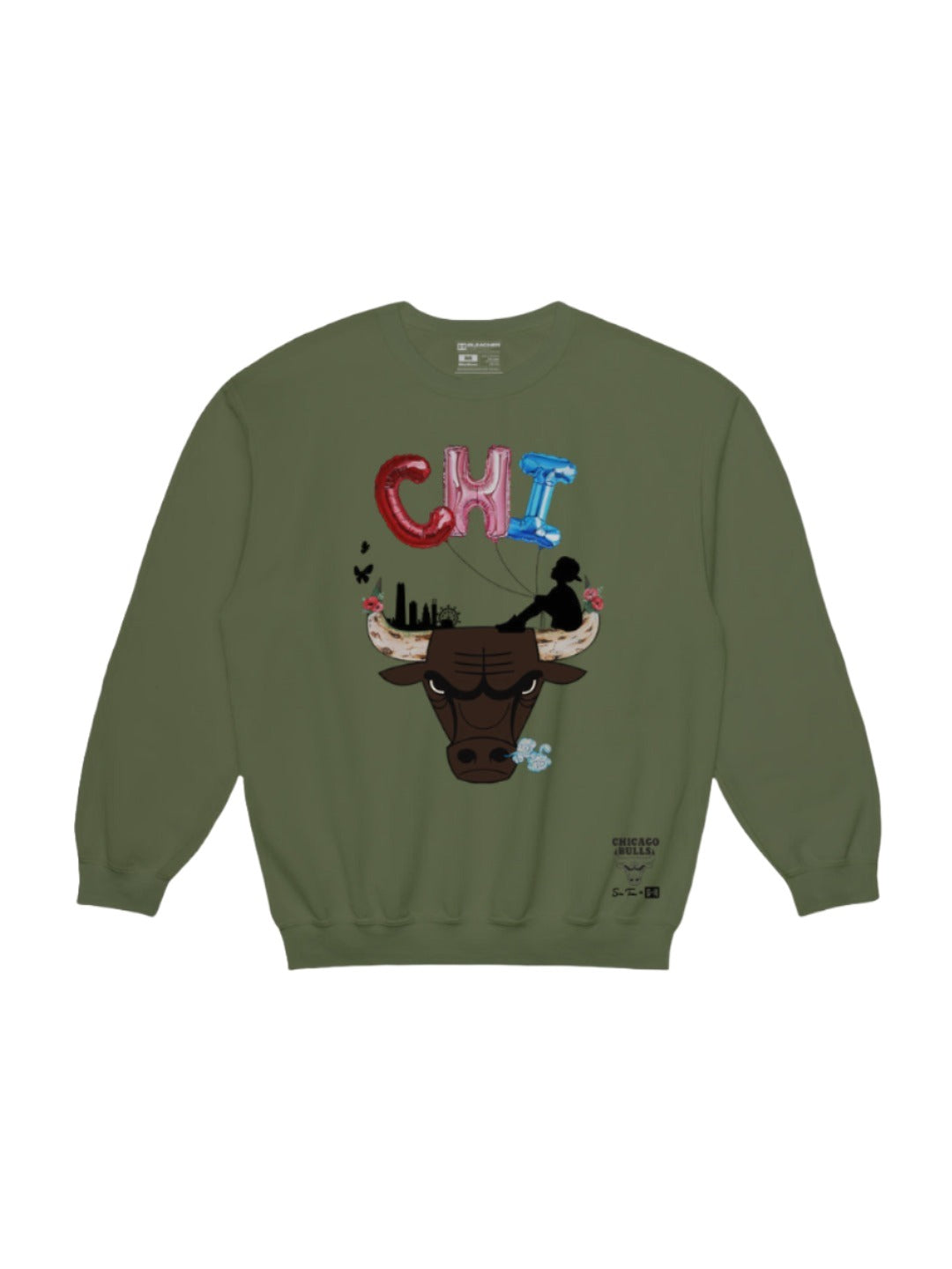 Sue Tsai Bulls Crewneck Green Sweatshirt