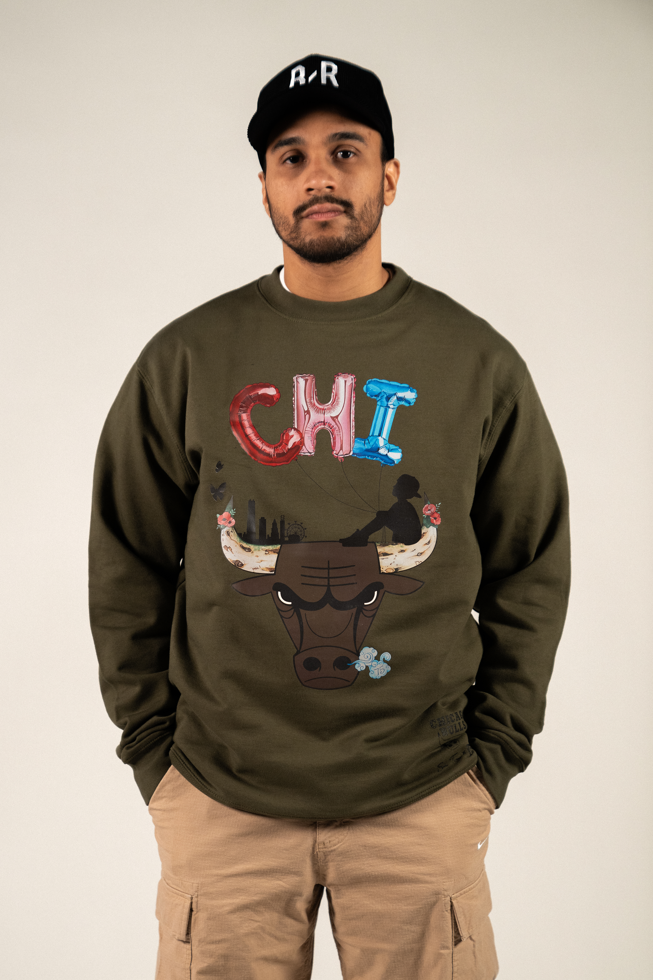 Sue Tsai Bulls Crewneck Brown Sweatshirt