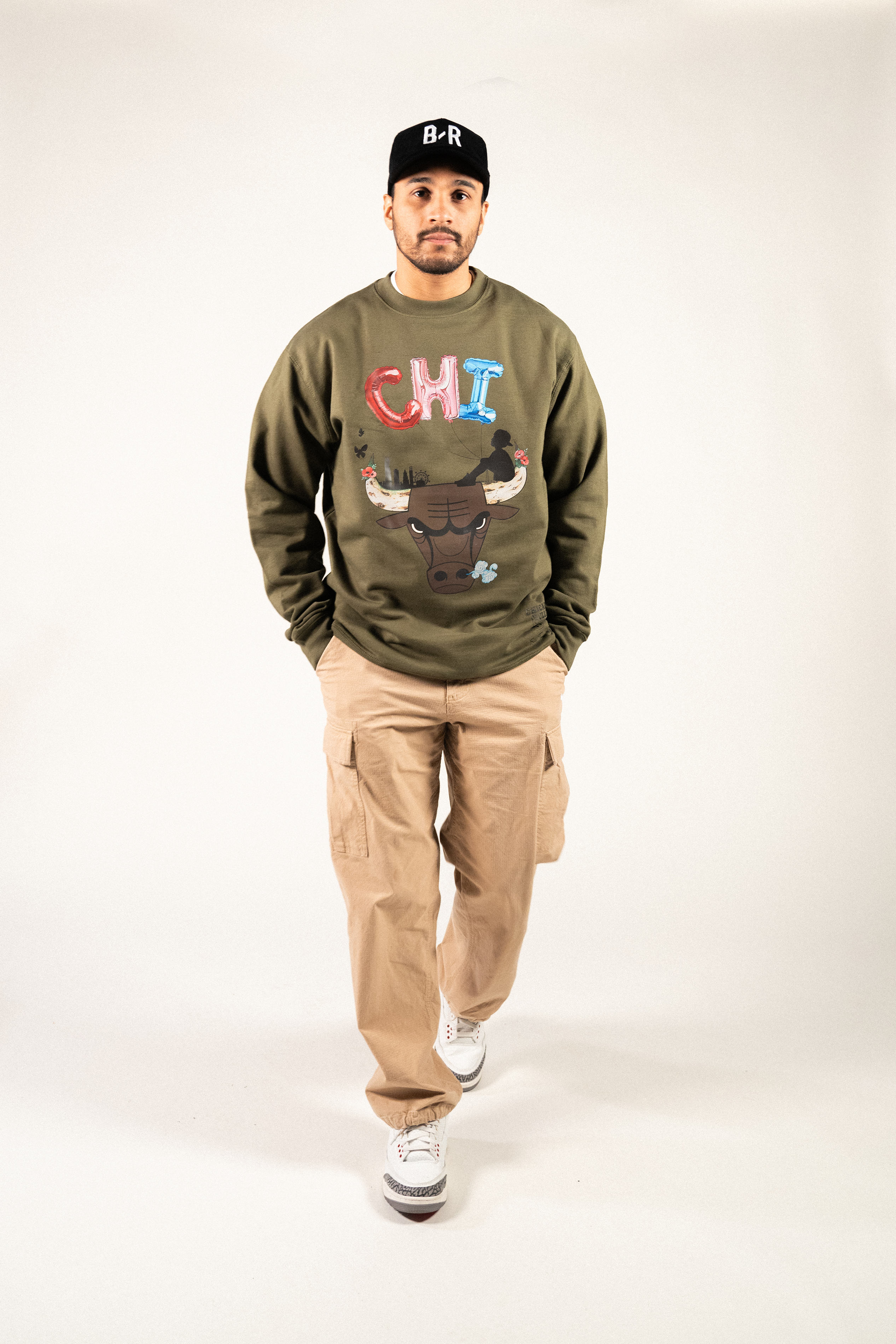 Sue Tsai Bulls Crewneck Brown Sweatshirt