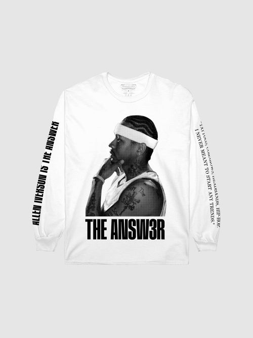 Allen Iverson THE ANSW3R White Long Sleeve T-Shirt