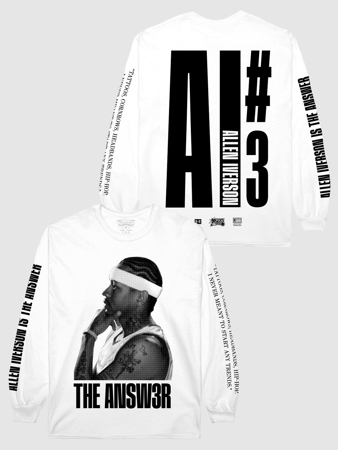 Allen Iverson THE ANSW3R White Long Sleeve T-Shirt