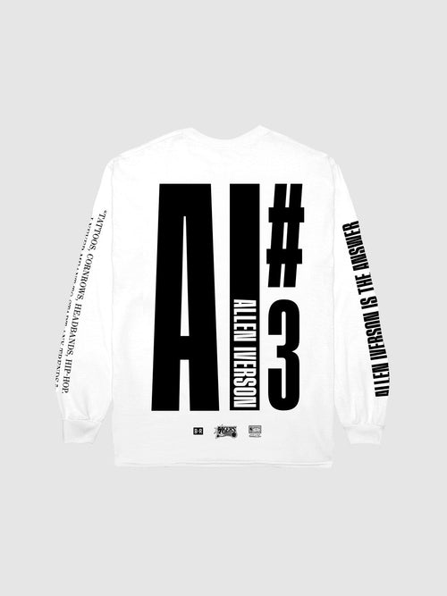 Allen Iverson THE ANSW3R White Long Sleeve T-Shirt