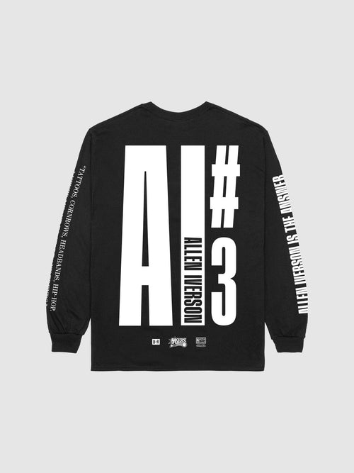 Allen Iverson THE ANSW3R Black Long Sleeve T-Shirt