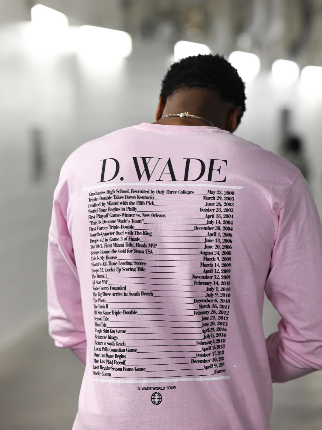 Dwyane Wade Pink World Tour Long Sleeve